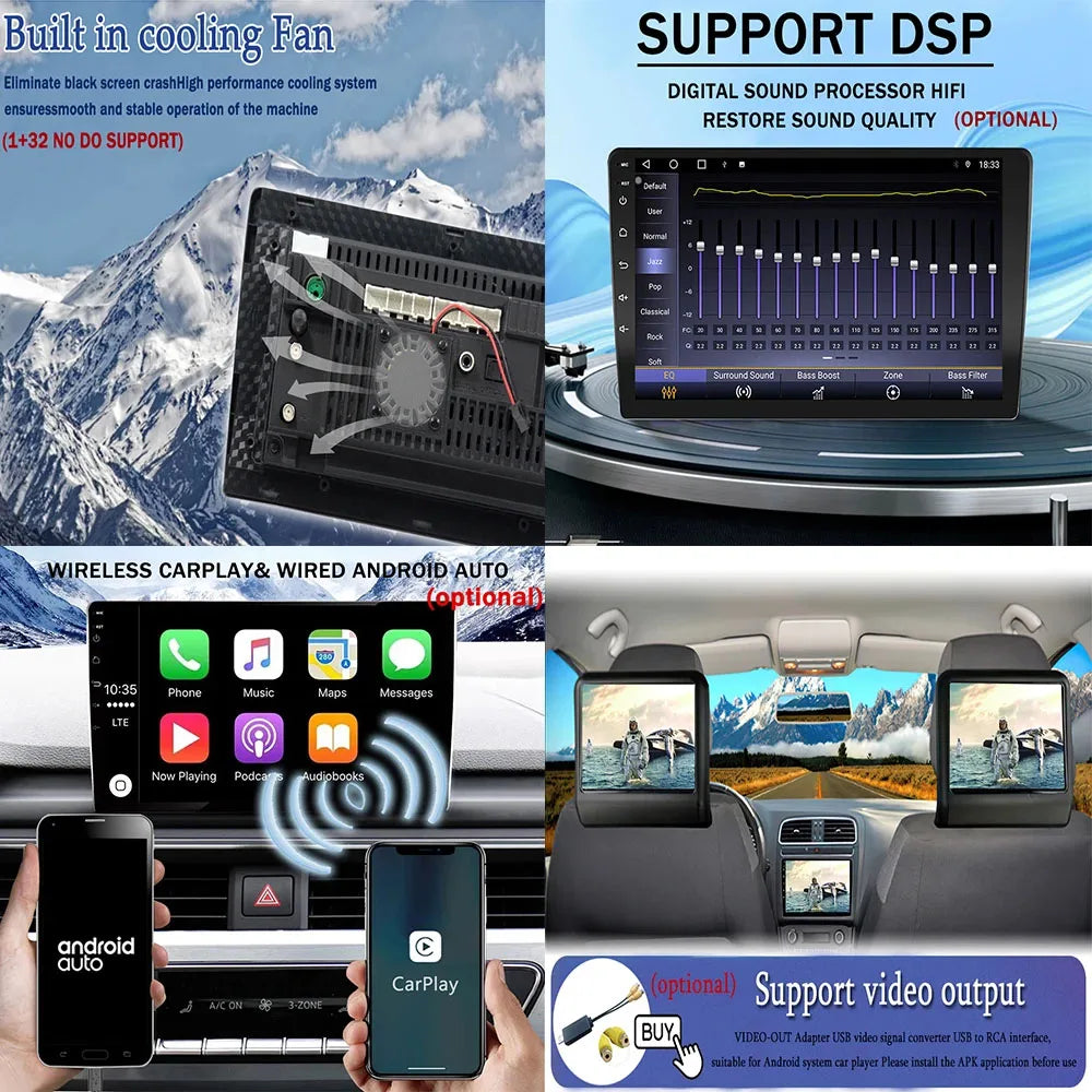 Android 14 For Jeep Wrangler 3 JK 2007 - 2018 Carplay Auto Multimedia Stereo Player GPS Navigation Car Radio 360 Camera 4G WIFI