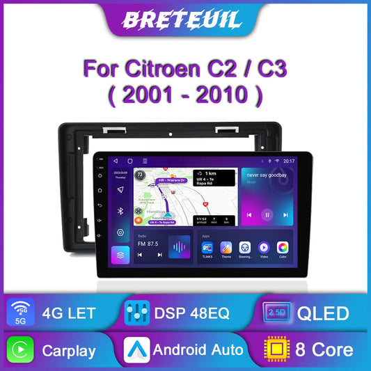 For Citroen C2 C3 2001 2002 2003 - 2010 Android Car Radio Multimedia Player GPS Navigation Carplay QLED Touch Screen Auto Stereo