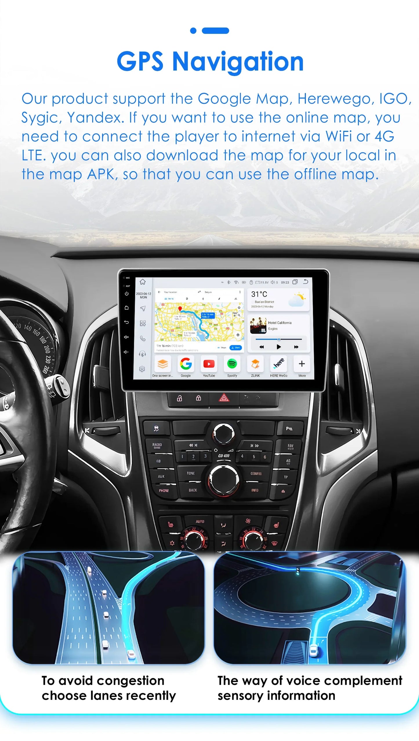 AI Carplay Android Auto Car Radio For Opel Astra J 2009-2017 Buick Excelle 2 2009-2015 Multimedia Player Navi GPS Autoradio 7862