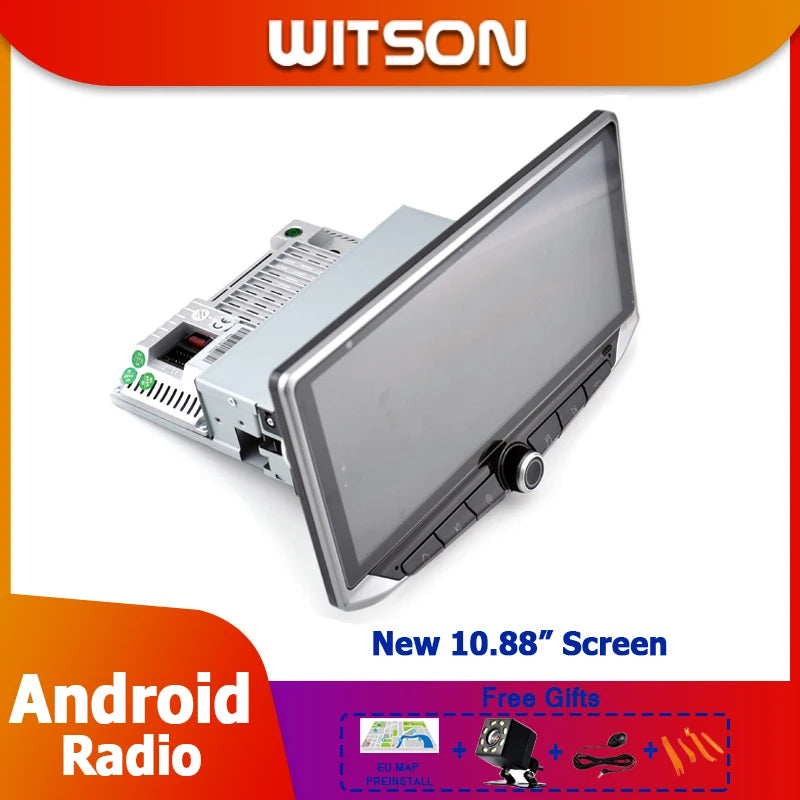 WITSON CarPlay Car Radio GPS Audio 10.88" + Buttons Phone Holder For Ford Transit custom 300 350 2017-2023 multimedia player