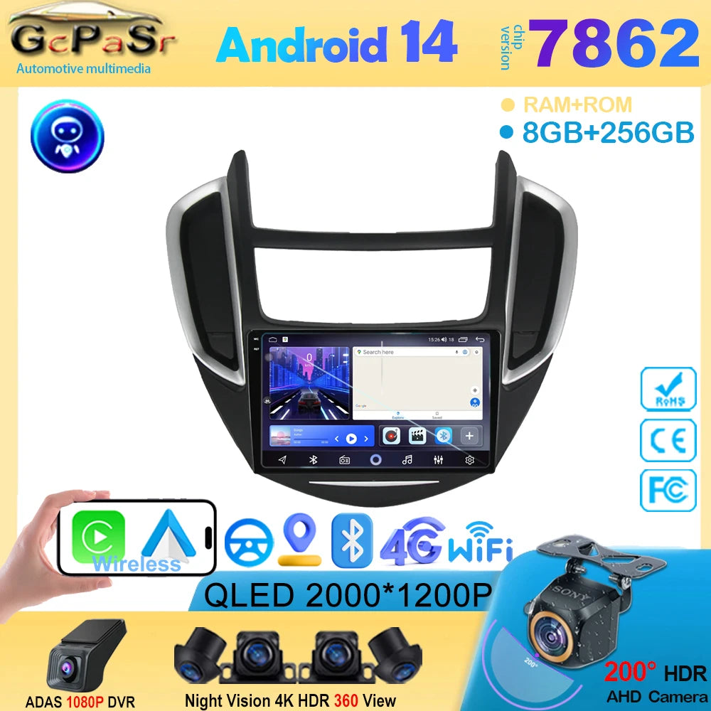 For Chevrolet Tracker 3 TRAX 2013 2014 2015 Android Auto Multimedia Car Player Radio GPS Video Navigation Carplay Screen No 2din